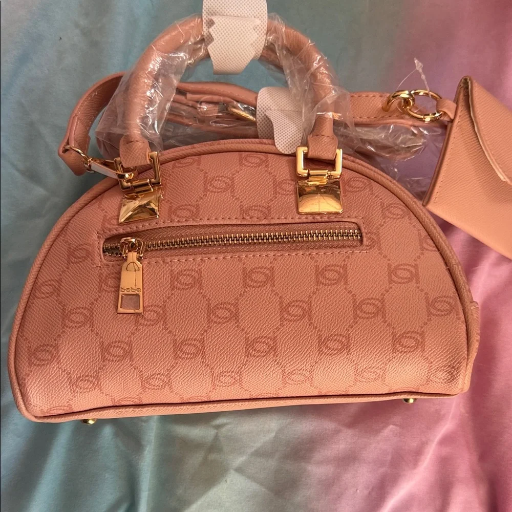 Bebe Small PU Bowler in blush